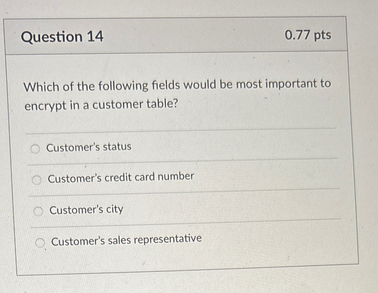 Question 1 4 0 . 7 7 p t s Which of the following
