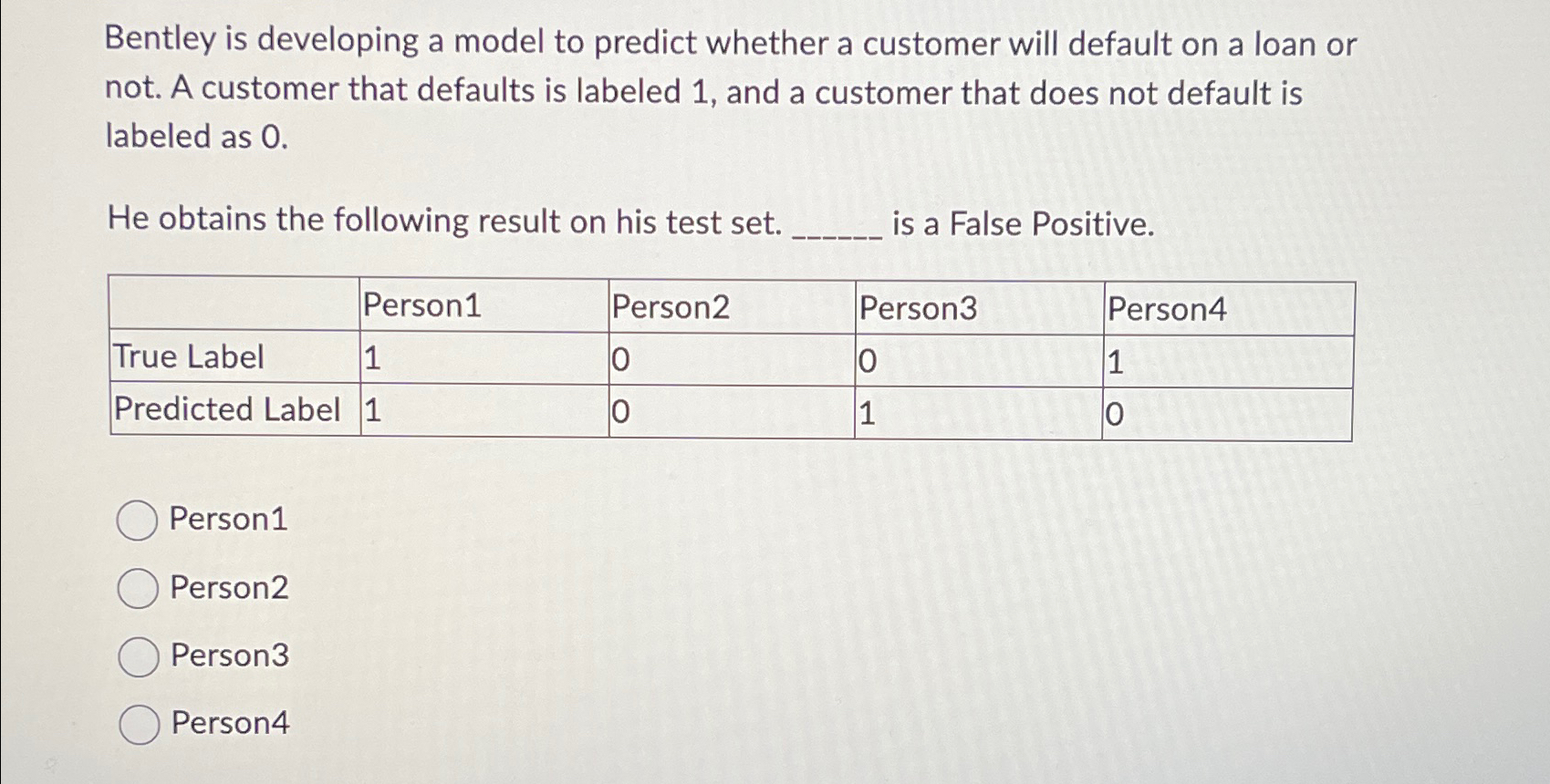 Bentley is developing a model to predict whether