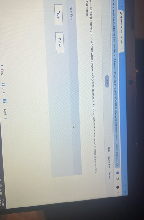Question 3 - Test 1 - Connect Help Sove 8 Exit