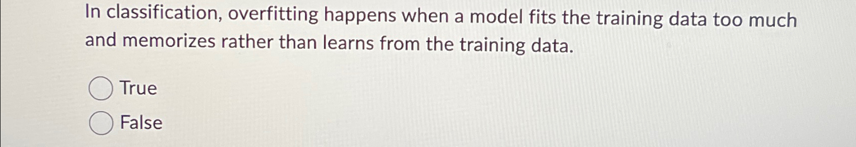 In classification, overfitting happens when a