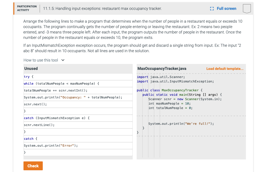 1 1 . 1 . 5 : Handling input exceptions: