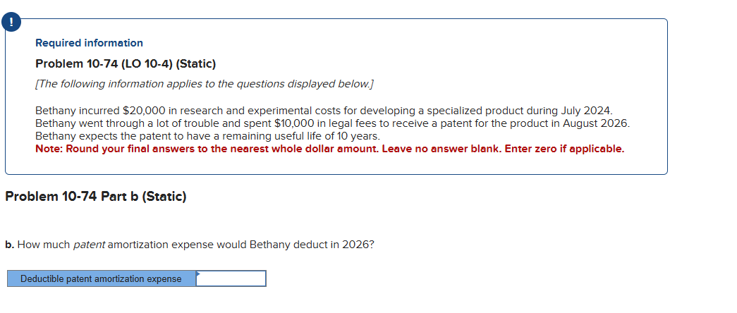 ! Required information Problem 1 0 - 7 4 ( LO 1 0