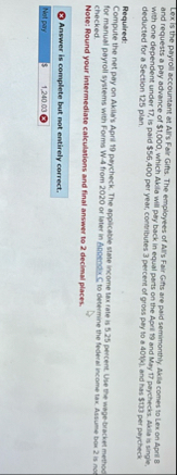 Lexis the payroll accountant of Alrs Fair Gifts.