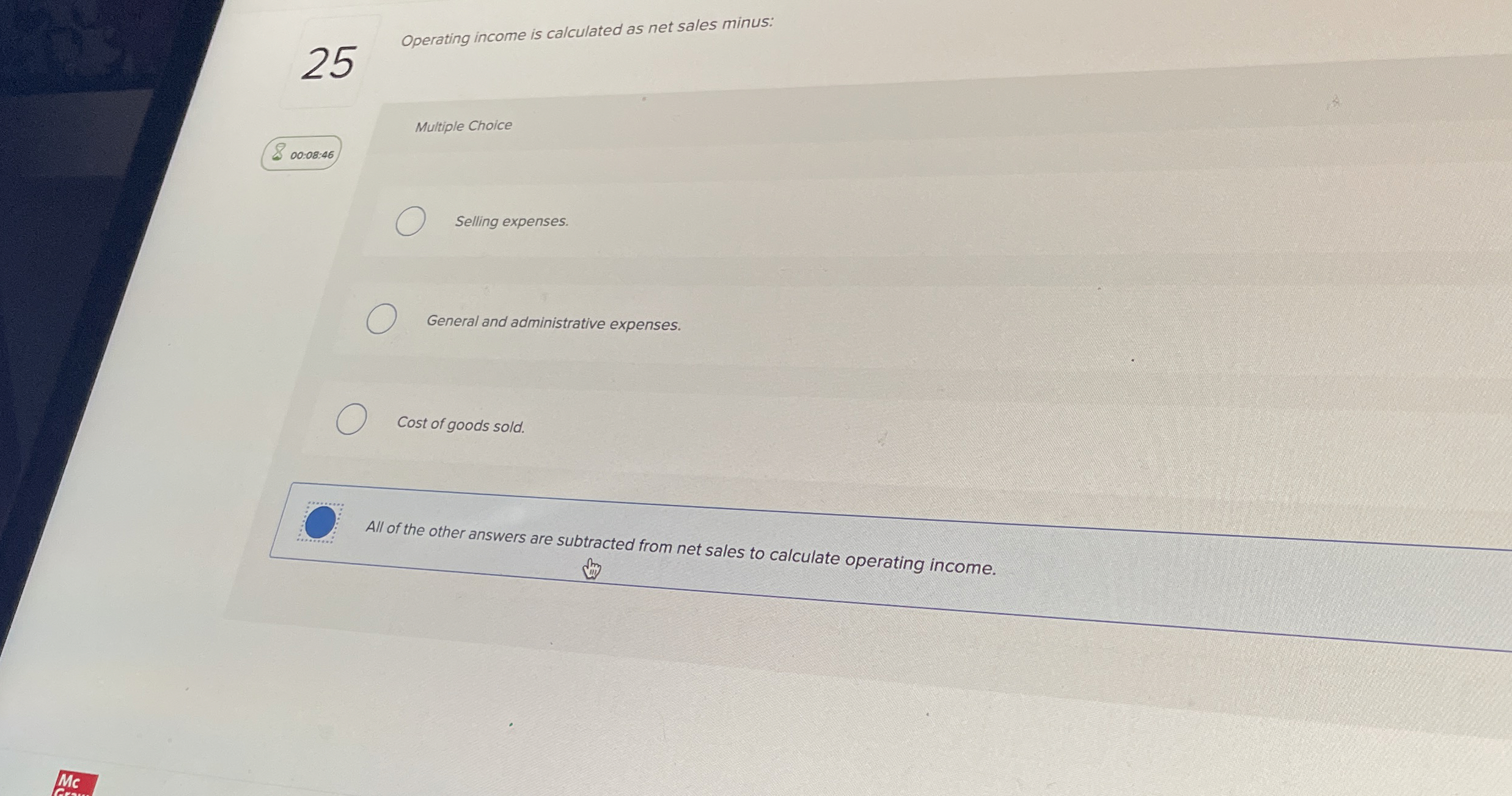 s 2 5 Operating income is calculated as net sales