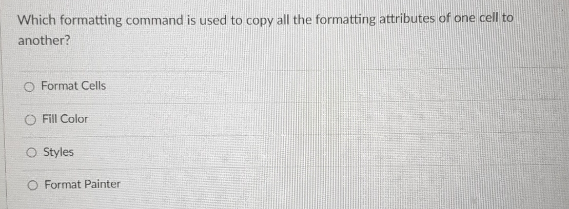 Which formatting command is used to copy all the