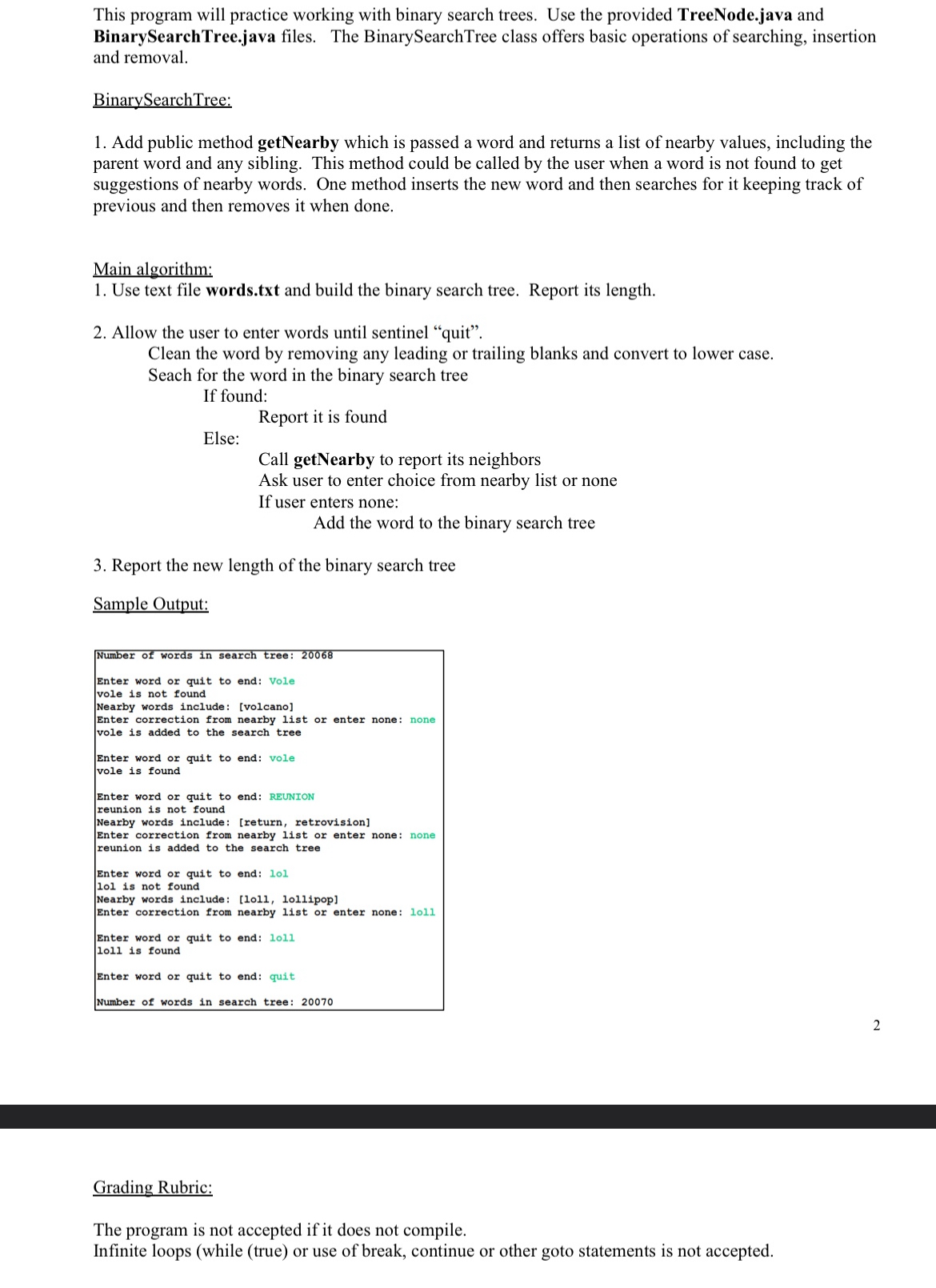 This program will practice working with binary