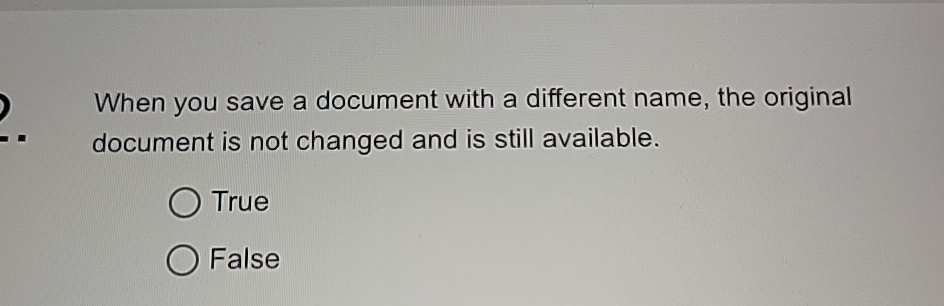 When you save a document with a different name,