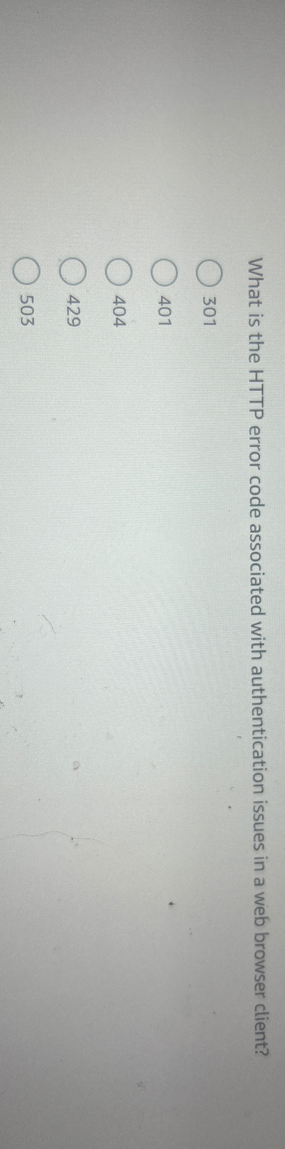 What is the HTTP error code associated with