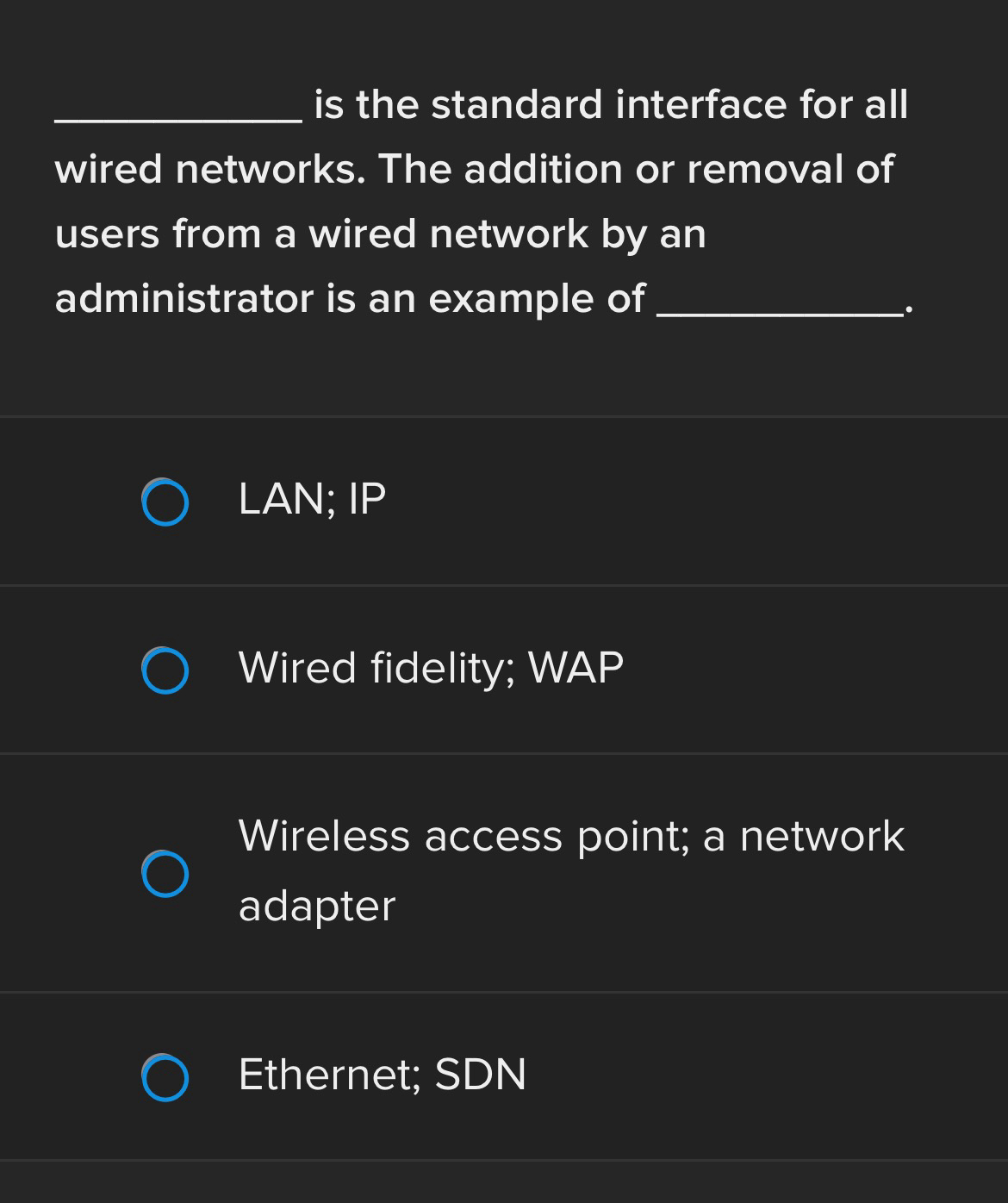 q , is the standard interface for all wired