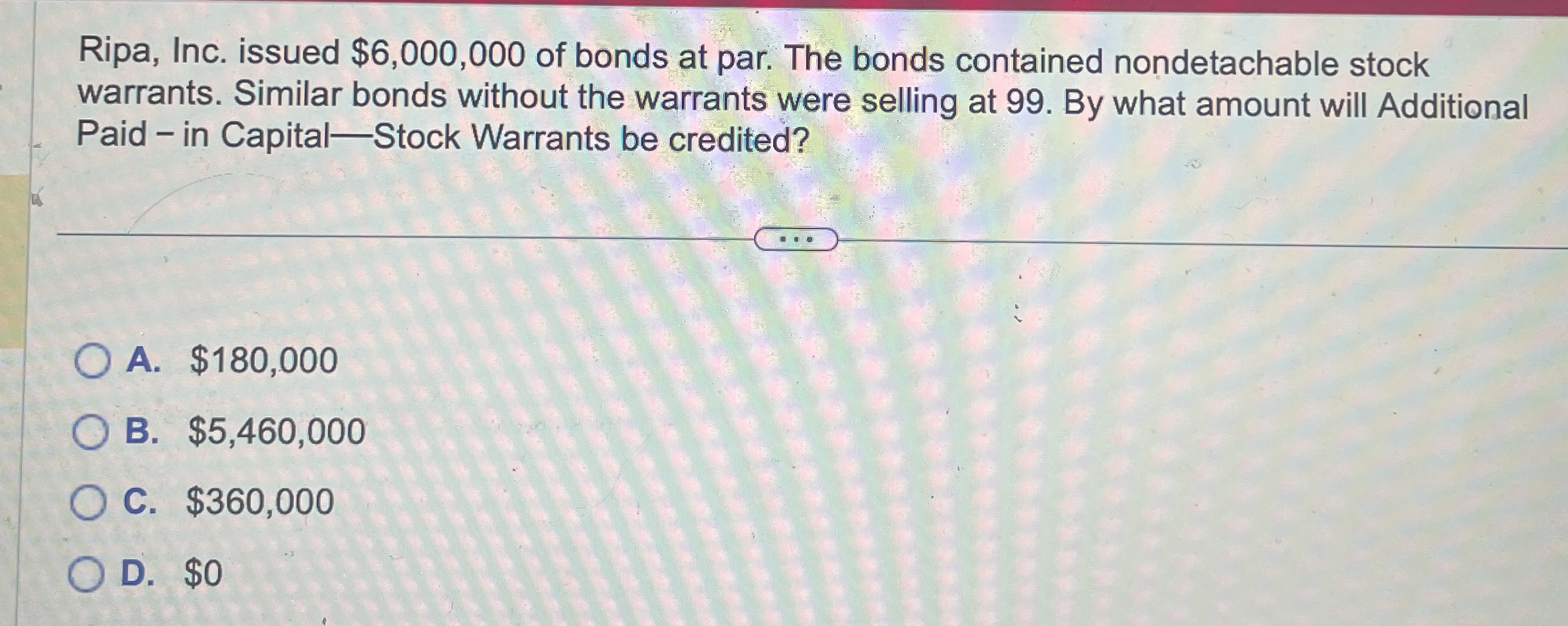 Ripa, Inc. issued $ 6 , 0 0 0 , 0 0 0 of bonds at