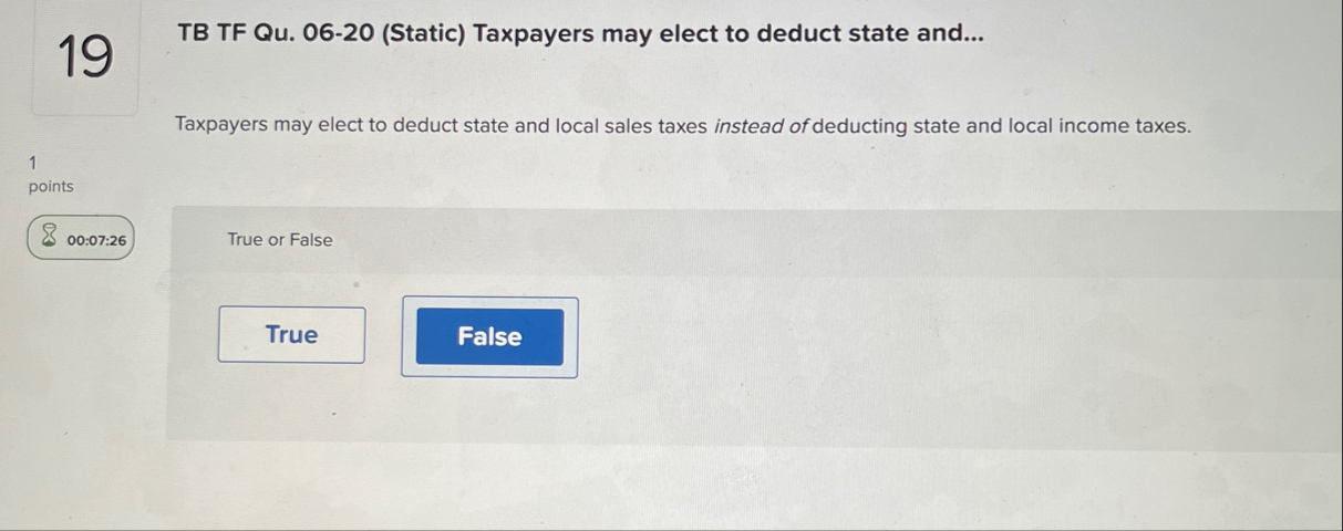 1 9 TB TF Qu . 0 6 - 2 0 ( Static ) Taxpayers may