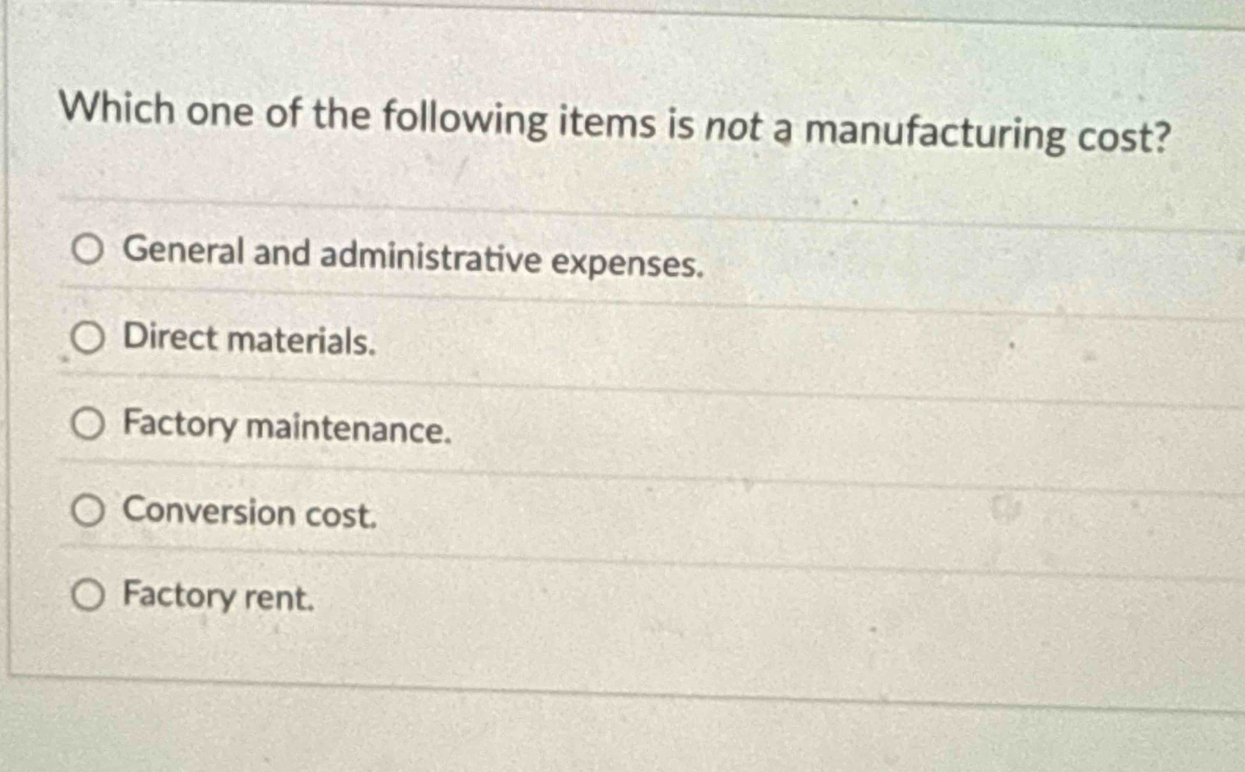 Which one of the following items is not a