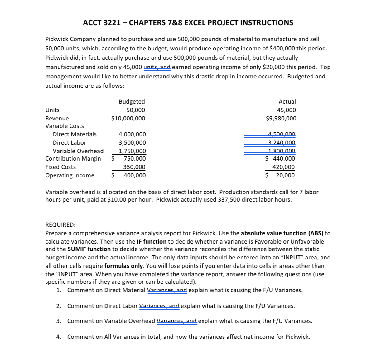 ACCT 3 2 2 1 CHAPTERS 7 & 8 EXCEL PROJECT