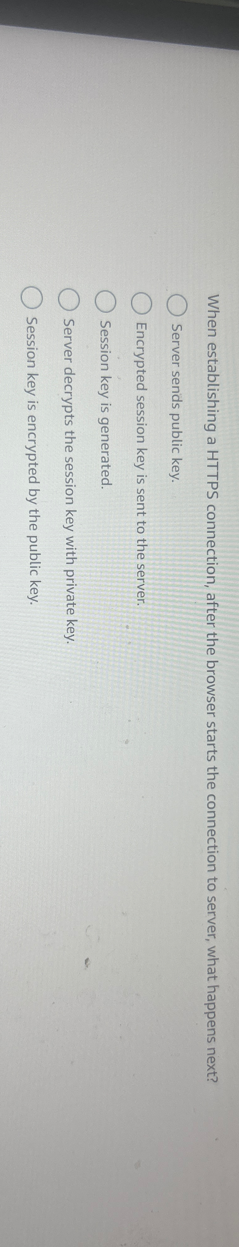 When establishing a HTTPS connection, after the