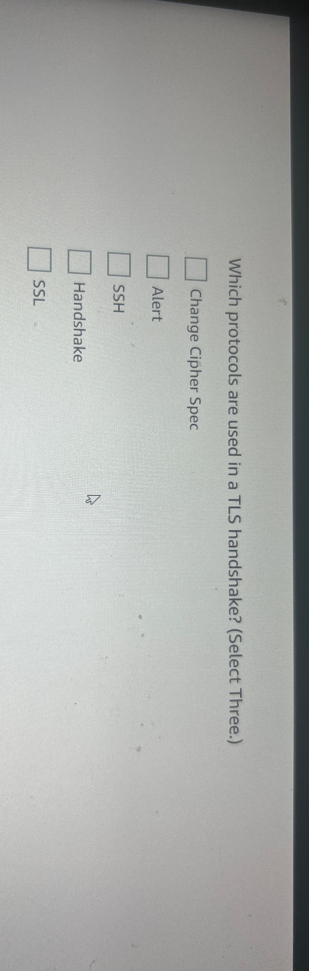 Which protocols are used in a TLS handshake? (