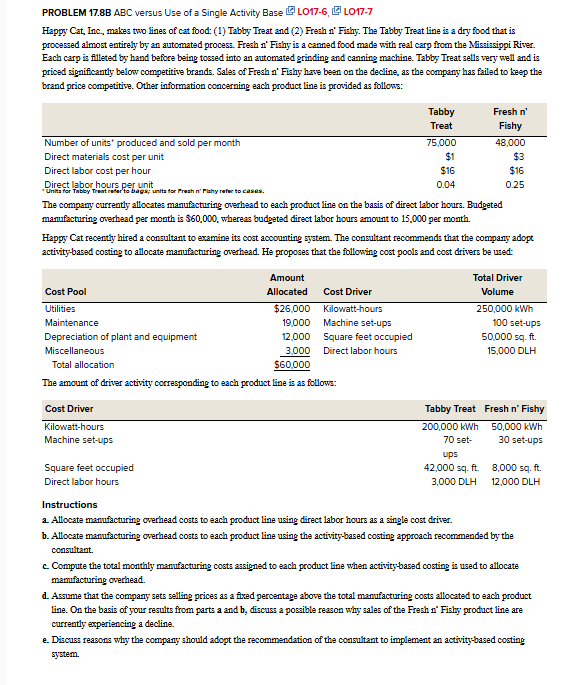 PROBLEM 1 7 . 8 B ABC versus Use of a Single