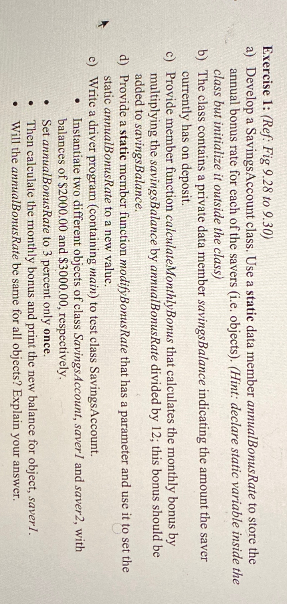 Exercise 1 : ( Ref: Fig 9 . 2 8 to 9 . 3 0 ) a )