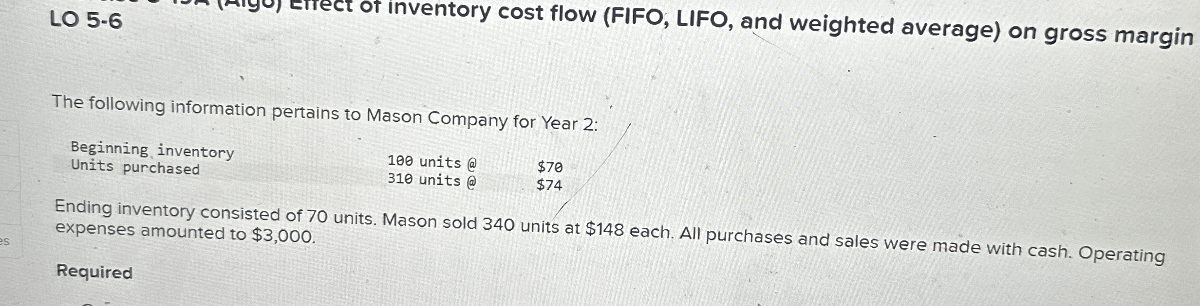 LO 5 - 6 Ot inventory cost flow ( FIFO , LIFO,