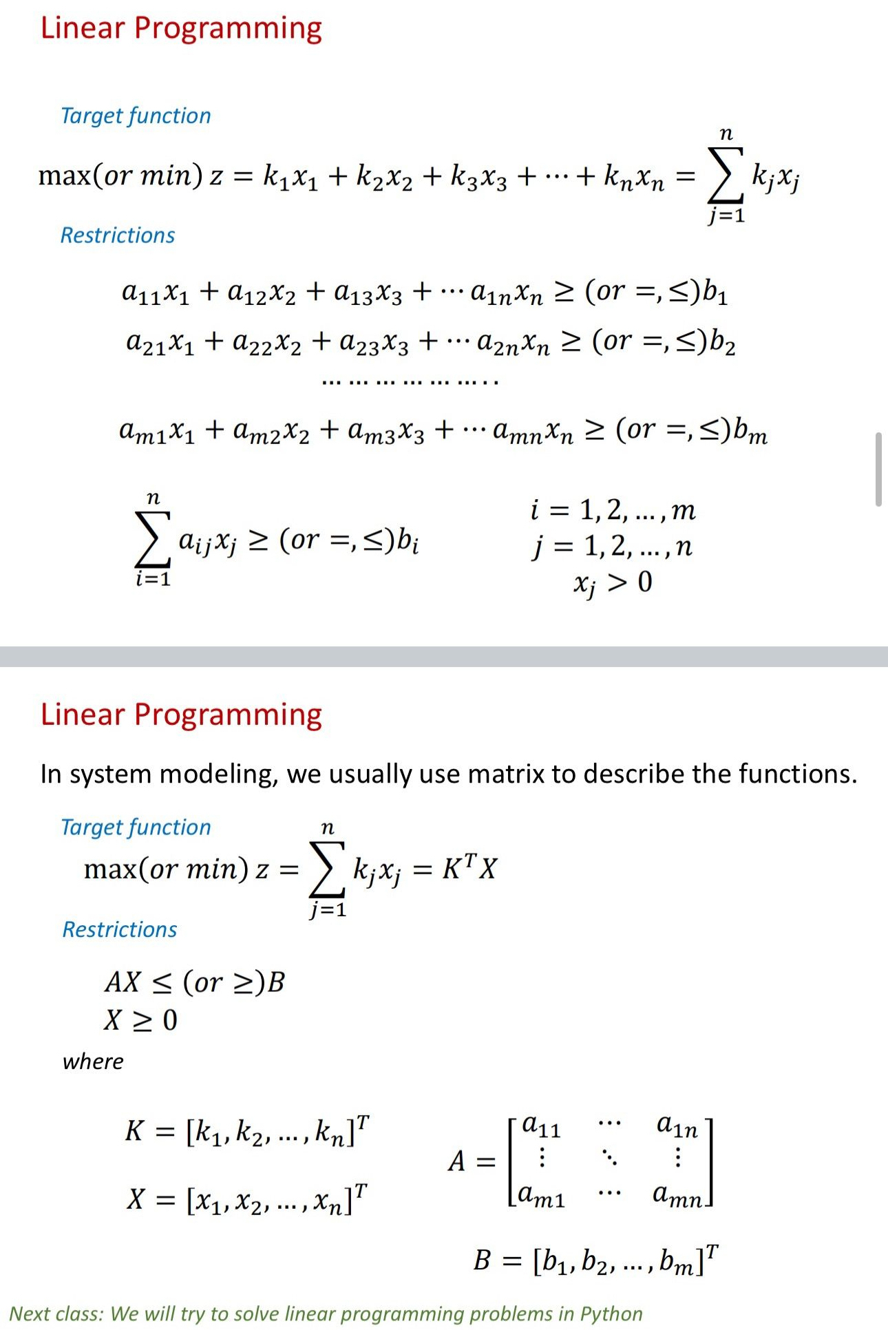1 . In Lecture 1 0 , we used the following