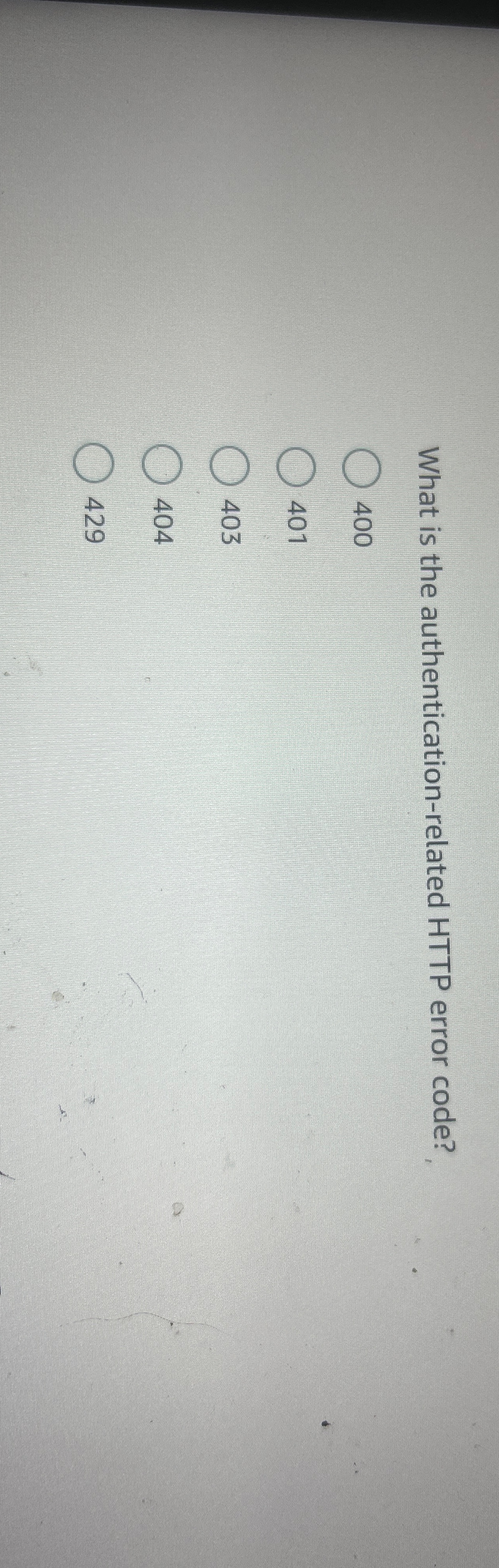 What is the authentication - related HTTP error