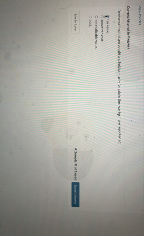 View Policies Current Attempt in Progress Debt