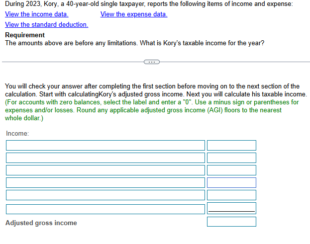 During 2 0 2 3 , Kory, a 4 0 - year - old single