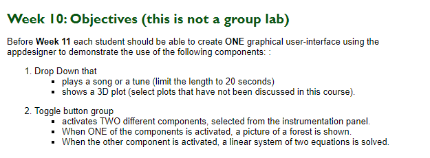 Create ONE graphical user - interface using the