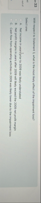 With respect to Statement 3 , what is the most