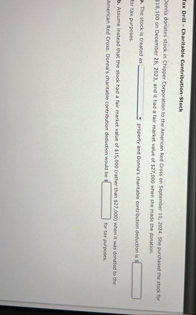 rax Drill - Charitable Contribution - Stock Ponna