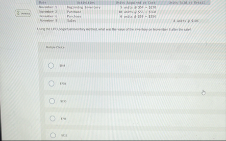 Uuing the UFO perpetualinventory method, what was