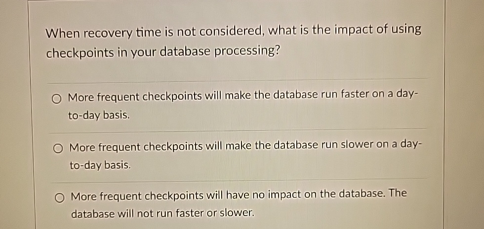 When recovery time is not considered, what is the