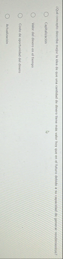 Que concepto que concepto descrite mejor la idea