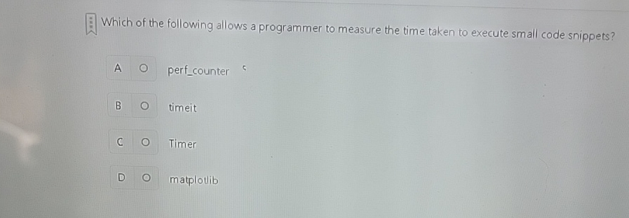 Which of the following allows a programmer to