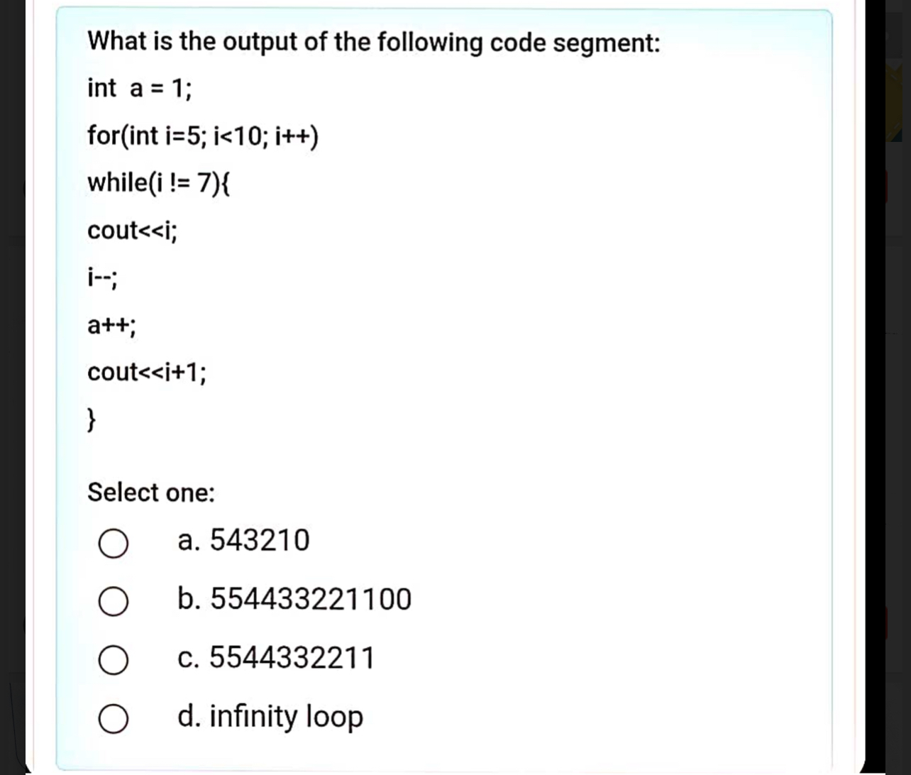 What is the output of the following code