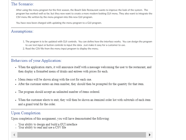The Scenario: * USE GUIZERO PLEASE!! * After