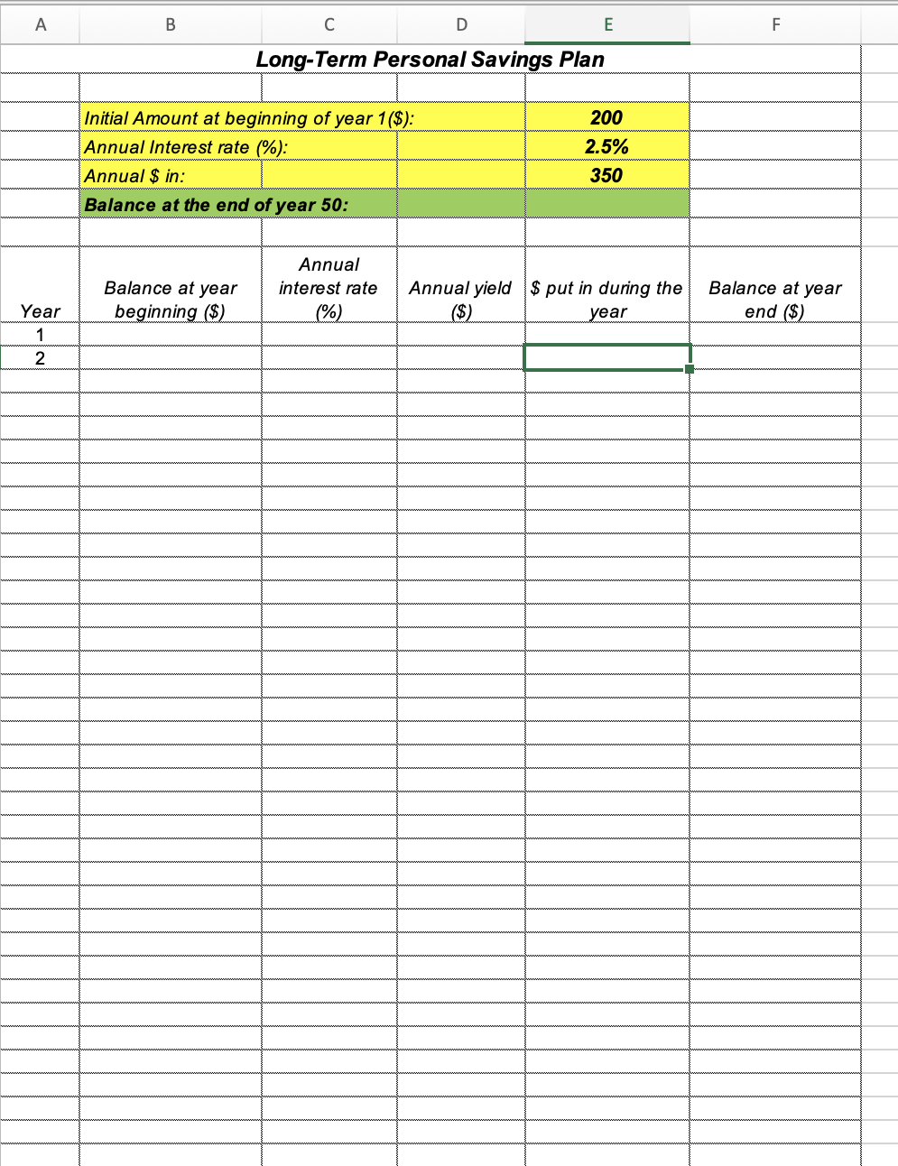 Simulation Project 1 Excel Worksheet for Long -
