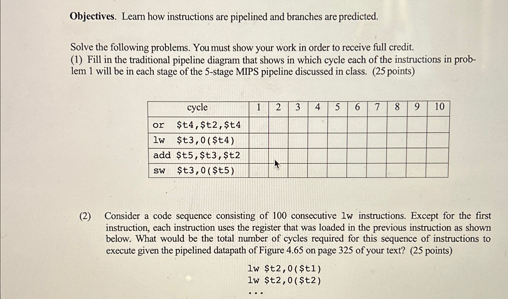 Objectives. Learn how instructions are pipelined