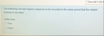 Time left 1 : 0 9 : . The matching concept