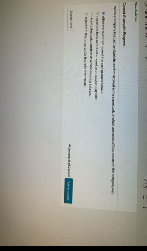 View Policies Current Attempt in Progress When a