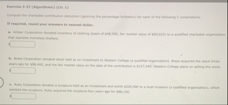 Txercise 3 - 2 . 7 ( Algorithmic ) ( LO . 1 )