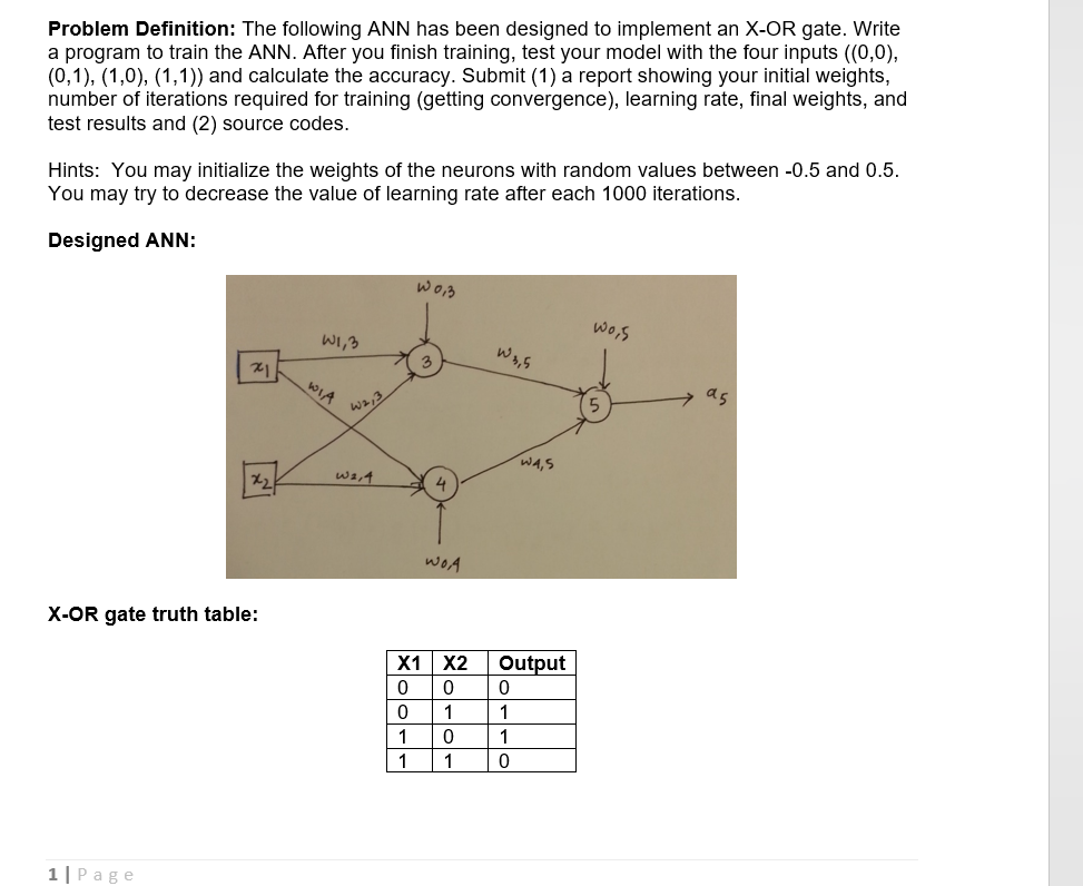 a program to train the ANN. After you finish