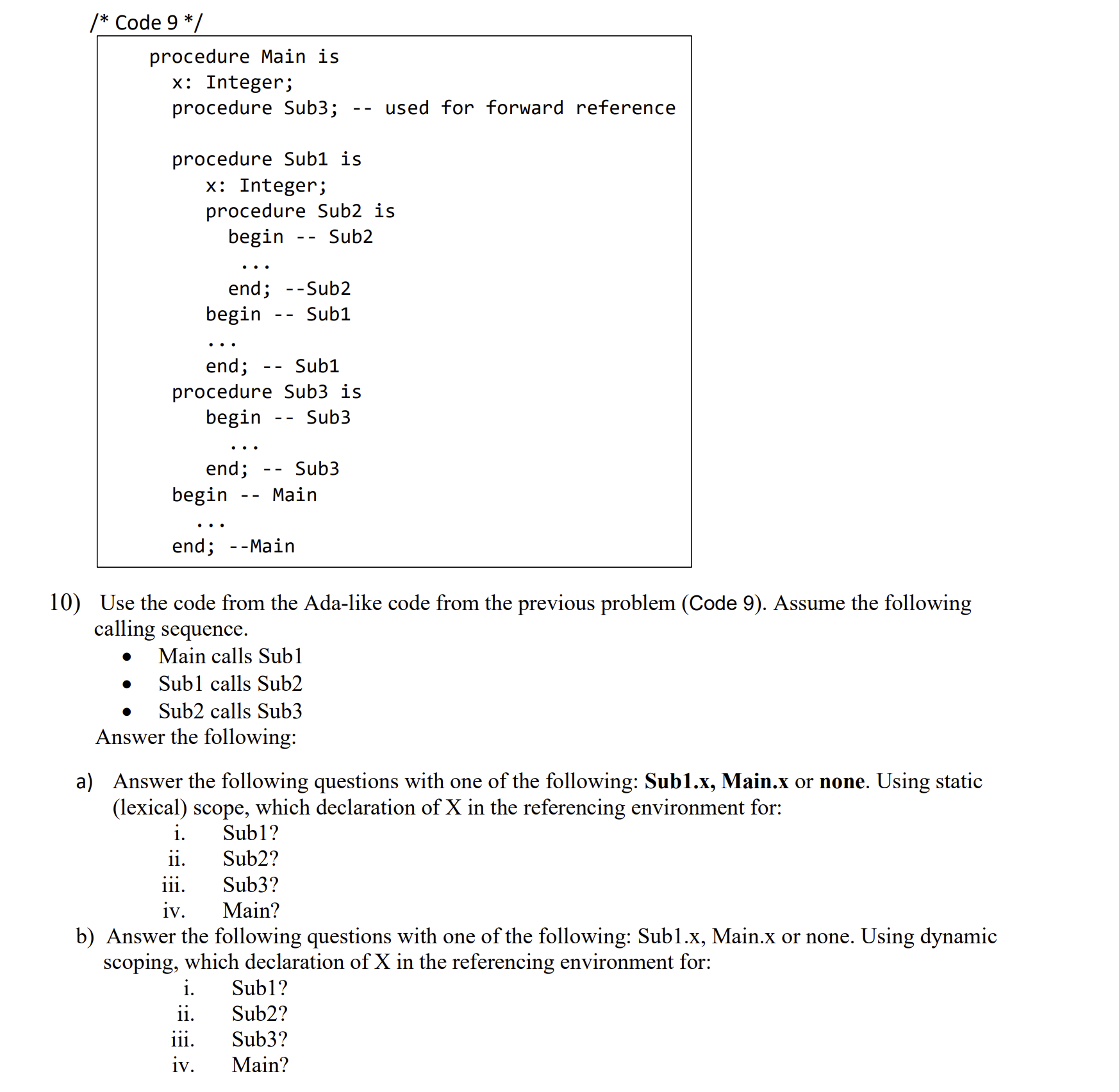 Use the code from the Ada - like code from the