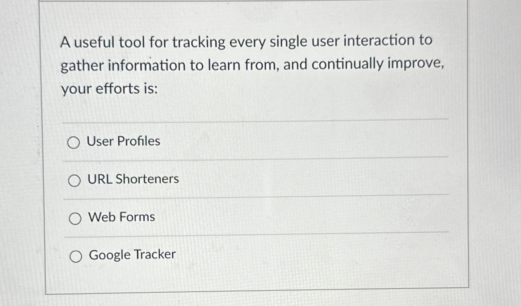 A useful tool for tracking every single user