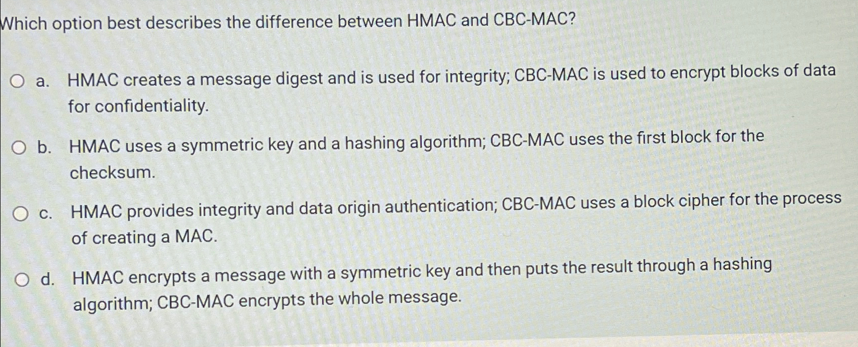 Which option best describes the difference