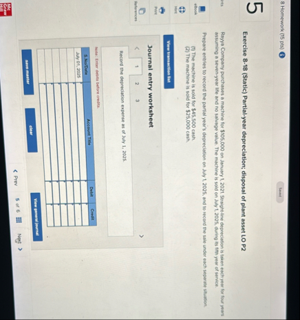 8 Homework ( 1 5 pts ) Exercise 8 - 1 8 ( Static