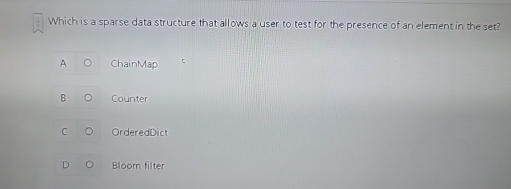 Which is a sparse data structure that allows a