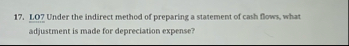 L . 0 7 Under the indirect method of preparing a