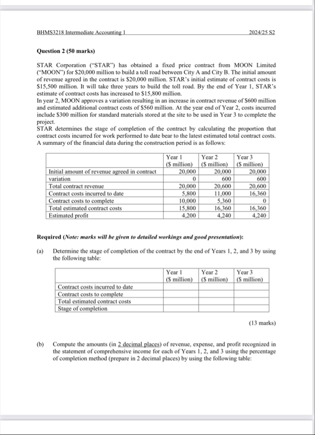 BHMS 3 2 1 8 Intermediate Accounting 1 2 0 2 4 /