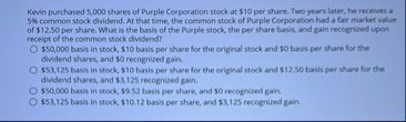 Kevin purchased 5 , 0 0 0 shares of Purple