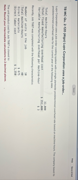 Help Save 8 Exit TB MC Qu . 2 - 1 2 0 ( Algo )